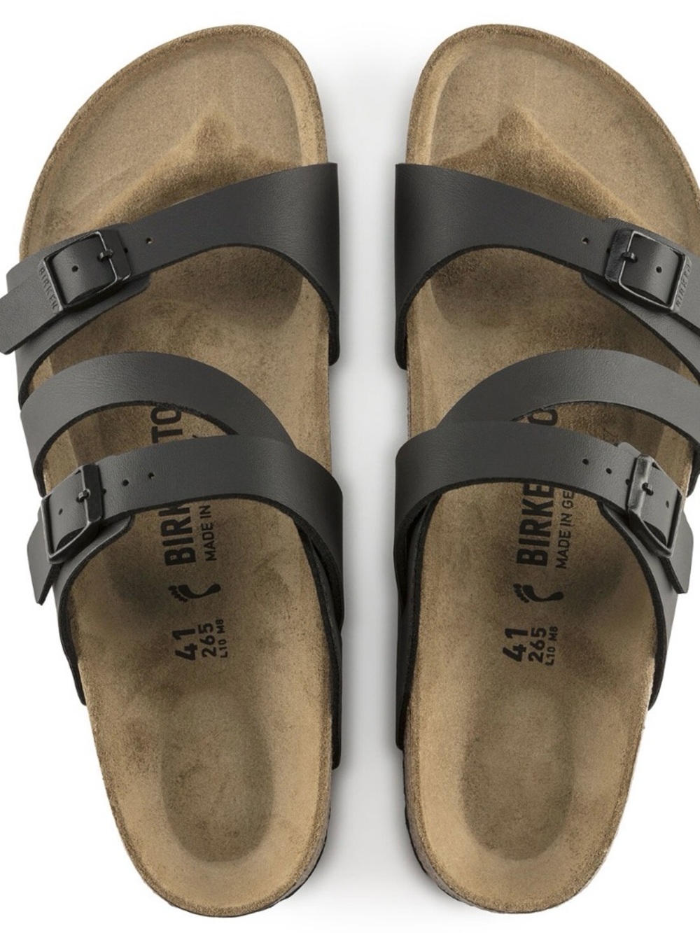 Birkenstock Salina Black Triple-Strap Adjustable Buckle Sandals eu40